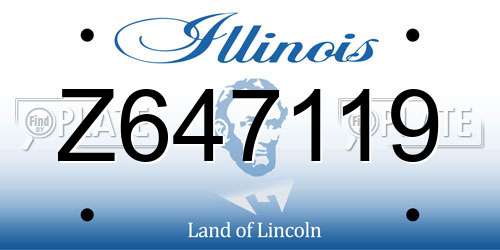 Z647119 Illinois License Plate