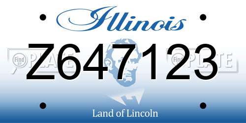 Z647123 Illinois License Plate