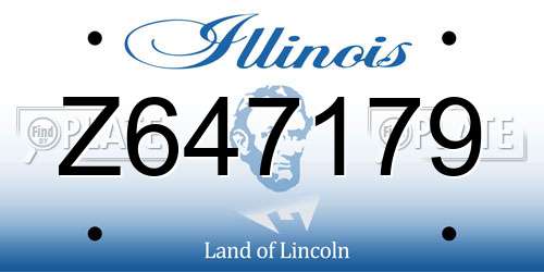 Z647179 Illinois License Plate