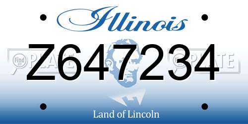 Z647234 Illinois License Plate
