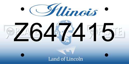 Z647415 Illinois License Plate