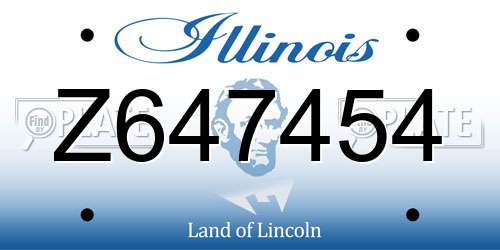Z647454 Illinois License Plate