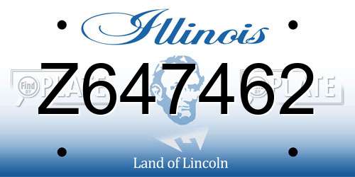 Z647462 Illinois License Plate