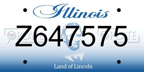 Z647575 Illinois License Plate