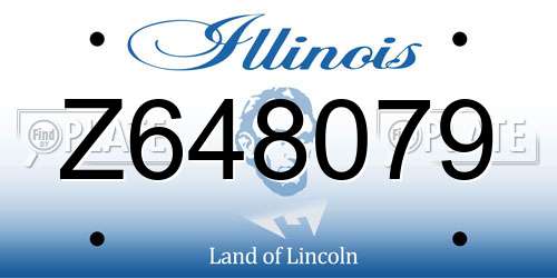 Z648079 Illinois License Plate