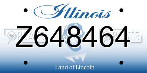 Z648464 Illinois License Plate
