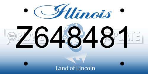 Z648481 Illinois License Plate