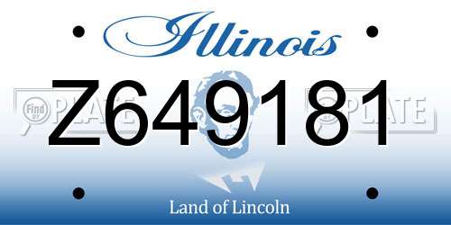 Z649181 Illinois License Plate