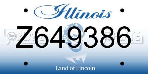 Z649386 Illinois License Plate