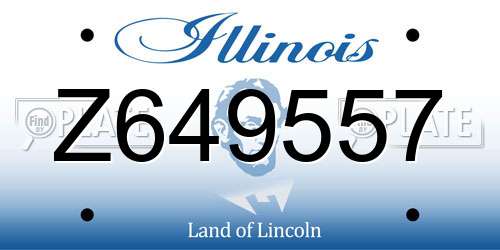 Z649557 Illinois License Plate