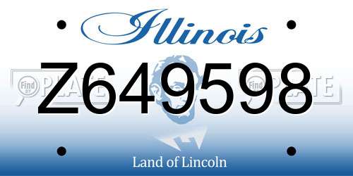 Z649598 Illinois License Plate