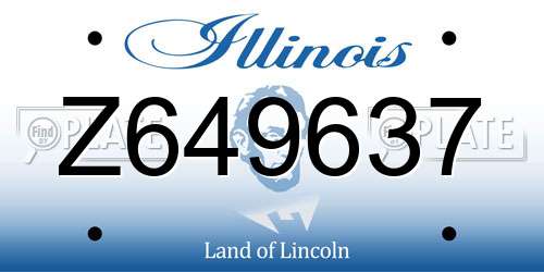 Z649637 Illinois License Plate