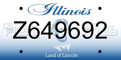 Z649692 Illinois License Plate
