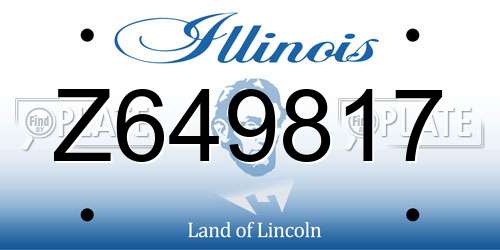 Z649817 Illinois License Plate