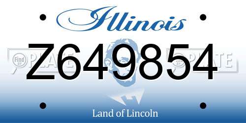 Z649854 Illinois License Plate