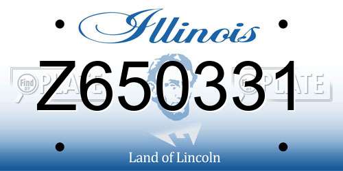 Z650331 Illinois License Plate