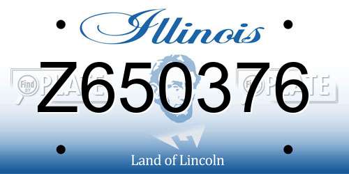 Z650376 Illinois License Plate
