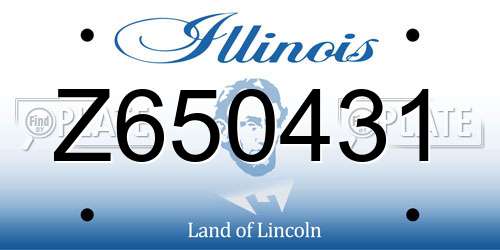 Z650431 Illinois License Plate