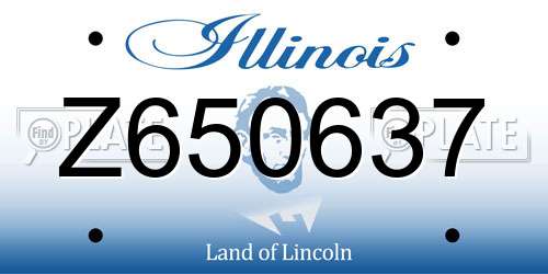 Z650637 Illinois License Plate