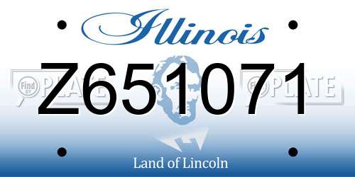 Z651071 Illinois License Plate