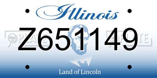 Z651149 Illinois License Plate