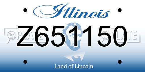 Z651150 Illinois License Plate