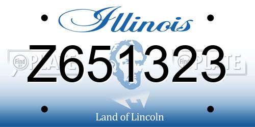 Z651323 Illinois License Plate