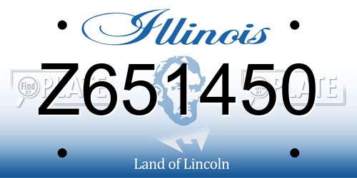 Z651450 Illinois License Plate