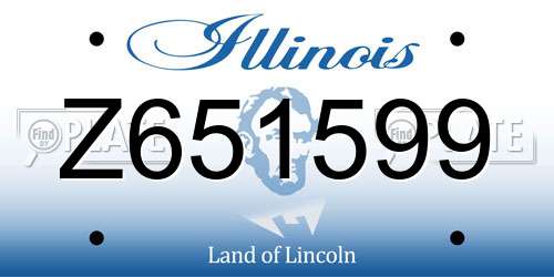 Z651599 Illinois License Plate