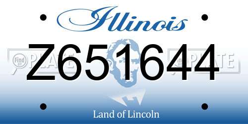 Z651644 Illinois License Plate