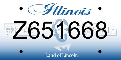 Z651668 Illinois License Plate
