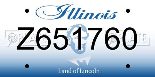 Z651760 Illinois License Plate