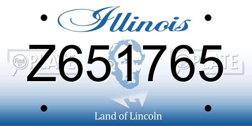 Z651765 Illinois License Plate