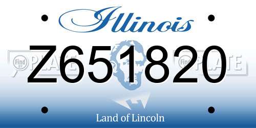 Z651820 Illinois License Plate