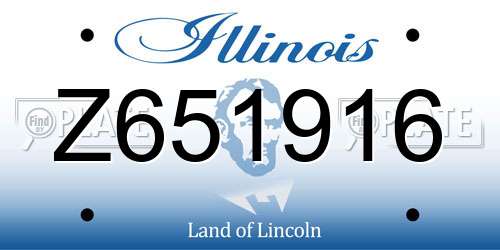 Z651916 Illinois License Plate