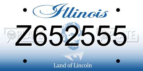 Z652555 Illinois License Plate