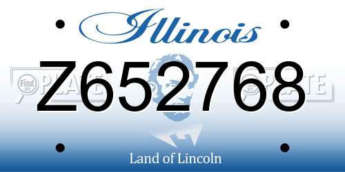 Z652768 Illinois License Plate