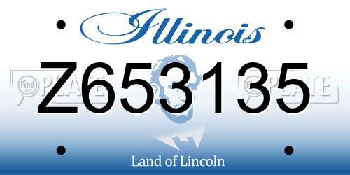 Z653135 Illinois License Plate