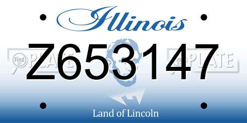 Z653147 Illinois License Plate