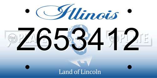 Z653412 Illinois License Plate