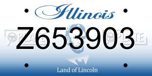 Z653903 Illinois License Plate