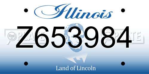 Z653984 Illinois License Plate