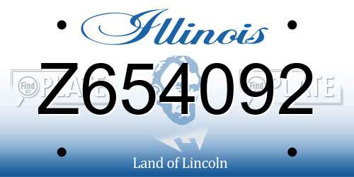 Z654092 Illinois License Plate