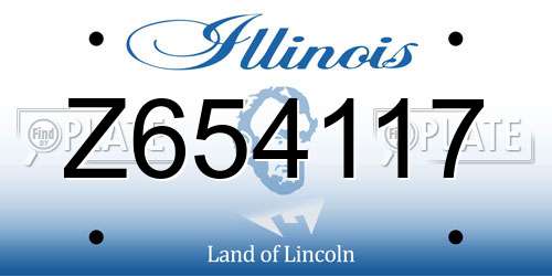 Z654117 Illinois License Plate