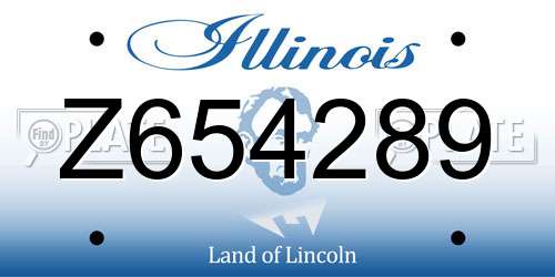 Z654289 Illinois License Plate