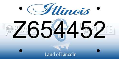 Z654452 Illinois License Plate