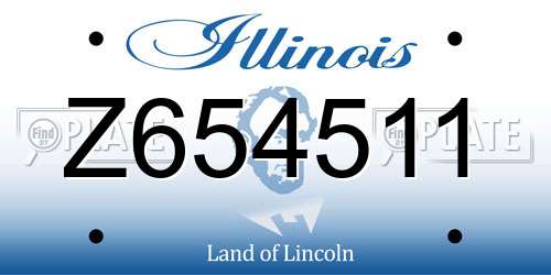 Z654511 Illinois License Plate