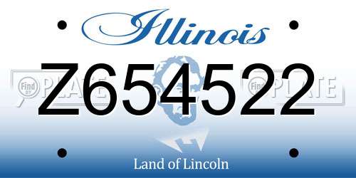 Z654522 Illinois License Plate
