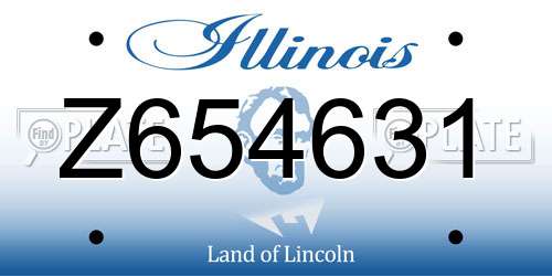 Z654631 Illinois License Plate