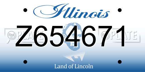 Z654671 Illinois License Plate